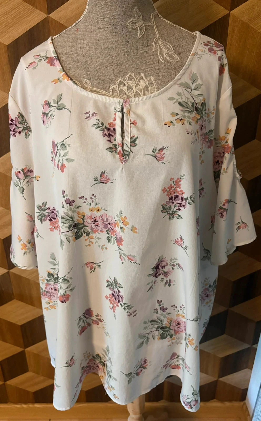White floral print blouse – photo 2